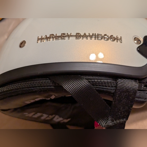 Harley-Davidson White Motorcycle Half Helmet with Black Trim main image 4
